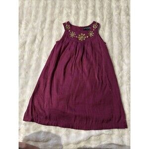 Mini Boden Girls Size 5-6 Years Dress Purple Shiny Jeweled Fancy Party